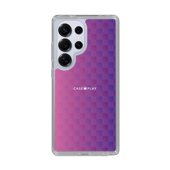 スリムプロテクションケース［ CASEPLAY Check - Purple ］