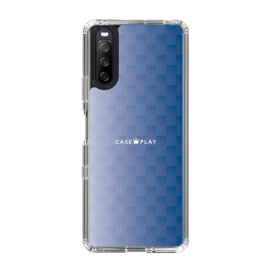 スリムプロテクションケース［ CASEPLAY Check - Blue ］