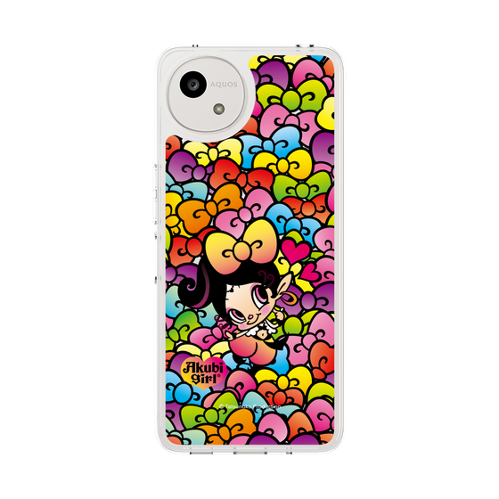 スリムプロテクションケース［ アクビガール - リボン ］