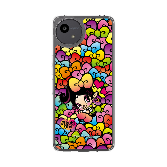 スリムプロテクションケース［ アクビガール - リボン ］