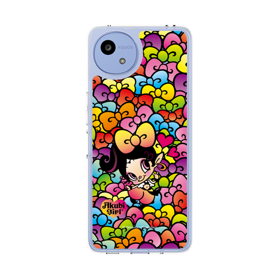 スリムプロテクションケース［ アクビガール - リボン ］