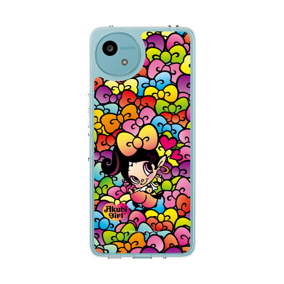 スリムプロテクションケース［ アクビガール - リボン ］
