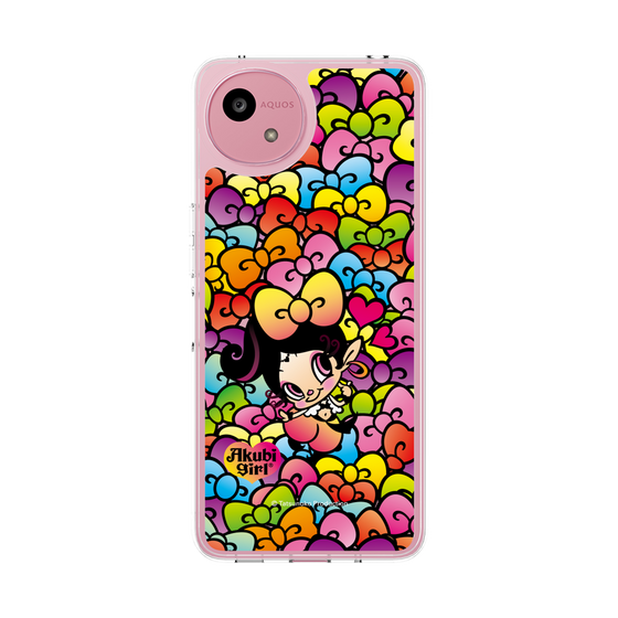 スリムプロテクションケース［ アクビガール - リボン ］