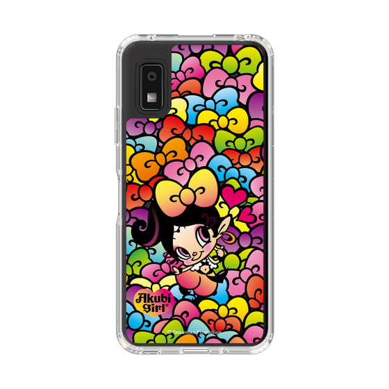 スリムプロテクションケース［ アクビガール - リボン ］
