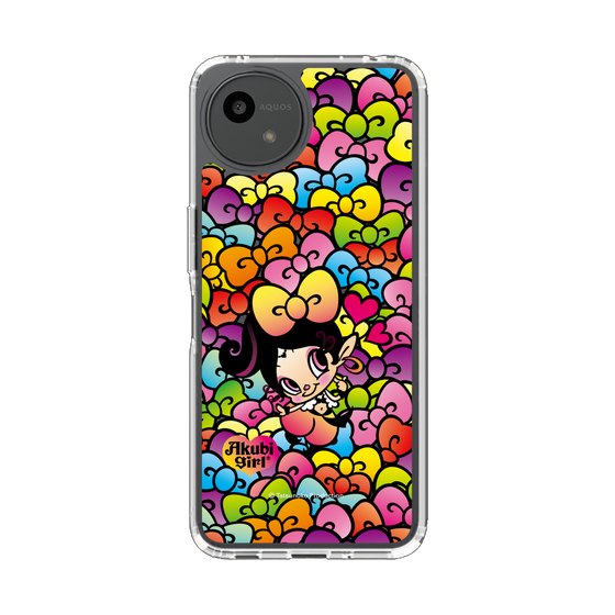 スリムプロテクションケース［ アクビガール - リボン ］