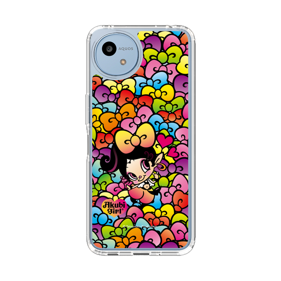 スリムプロテクションケース［ アクビガール - リボン ］