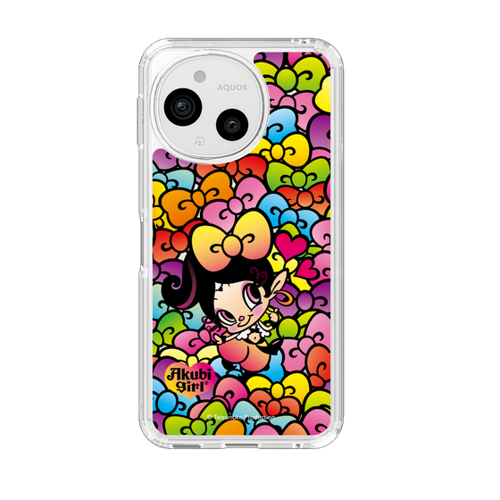 スリムプロテクションケース［ アクビガール - リボン ］