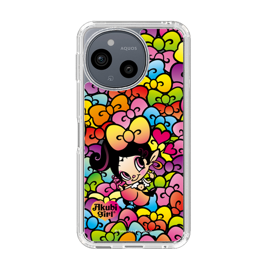 スリムプロテクションケース［ アクビガール - リボン ］