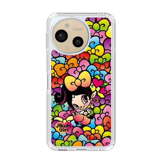 スリムプロテクションケース［ アクビガール - リボン ］