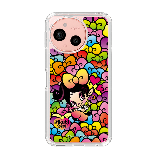 スリムプロテクションケース［ アクビガール - リボン ］