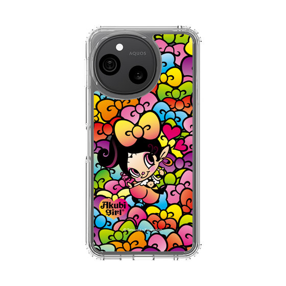 スリムプロテクションケース［ アクビガール - リボン ］