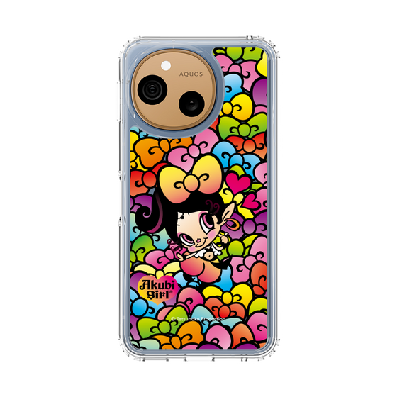 スリムプロテクションケース［ アクビガール - リボン ］