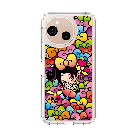 スリムプロテクションケース［ アクビガール - リボン ］