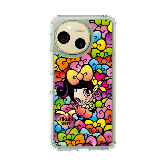 スリムプロテクションケース［ アクビガール - リボン ］