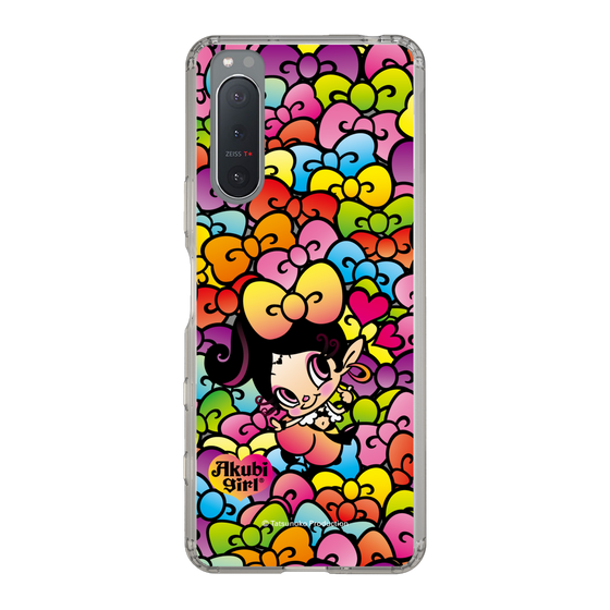 スリムプロテクションケース［ アクビガール - リボン ］
