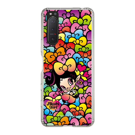 スリムプロテクションケース［ アクビガール - リボン ］