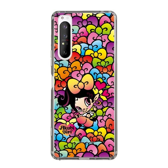 スリムプロテクションケース［ アクビガール - リボン ］