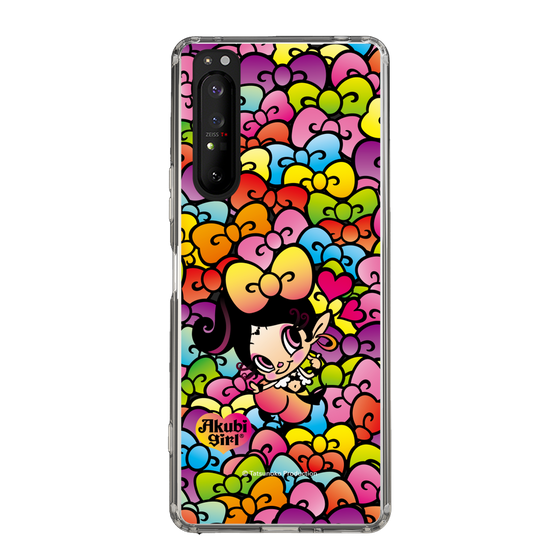 スリムプロテクションケース［ アクビガール - リボン ］