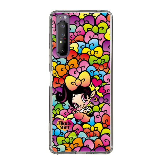 スリムプロテクションケース［ アクビガール - リボン ］