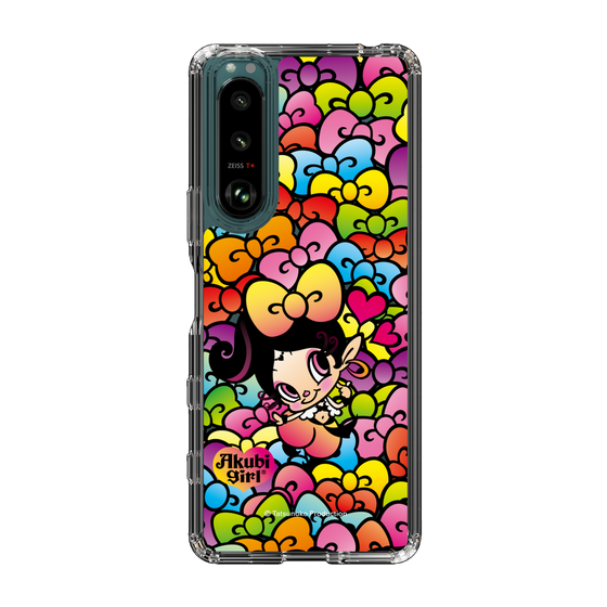 スリムプロテクションケース［ アクビガール - リボン ］