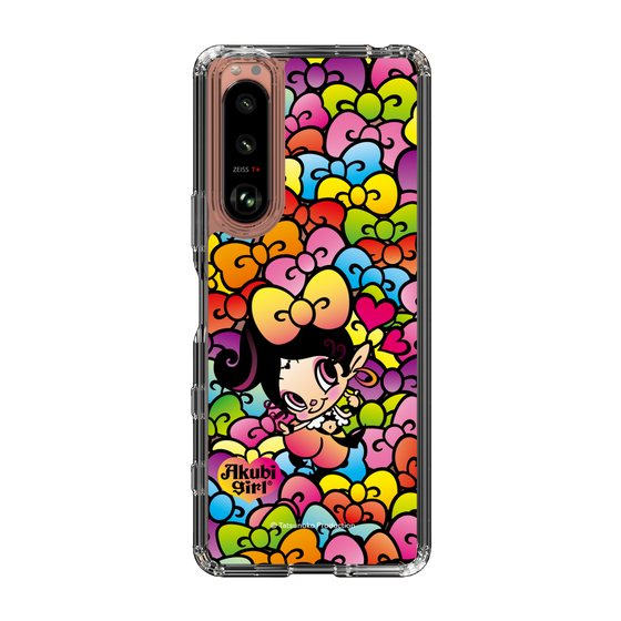 スリムプロテクションケース［ アクビガール - リボン ］