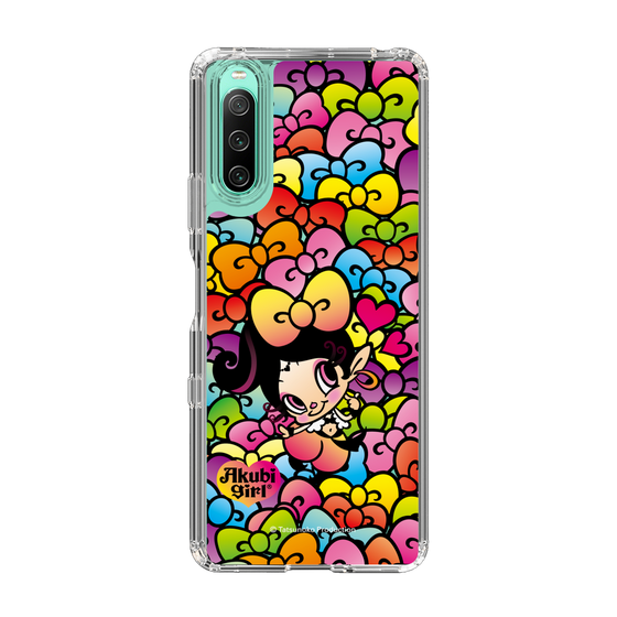 スリムプロテクションケース［ アクビガール - リボン ］
