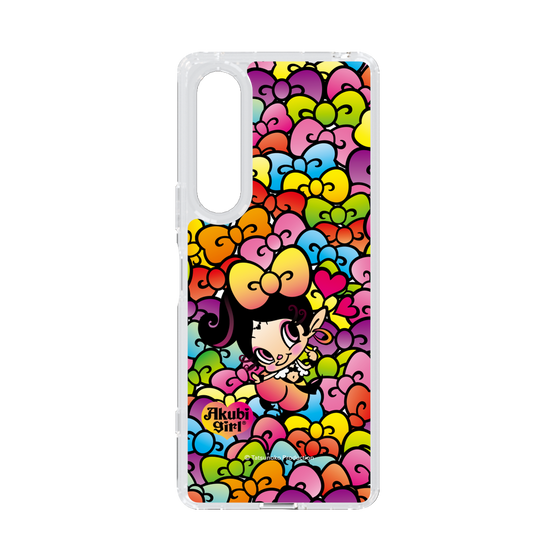 スリムプロテクションケース［ アクビガール - リボン ］