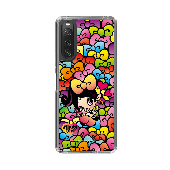 スリムプロテクションケース［ アクビガール - リボン ］