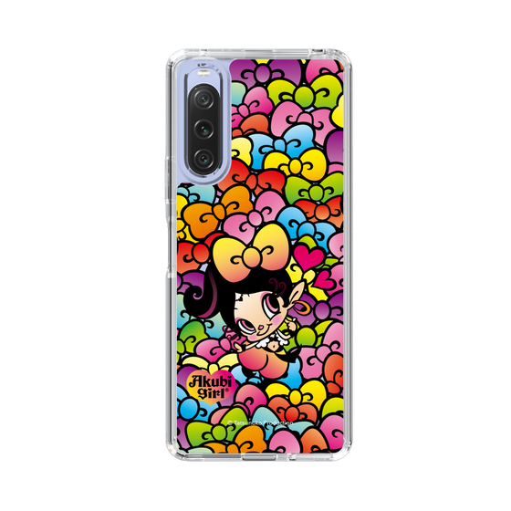 スリムプロテクションケース［ アクビガール - リボン ］