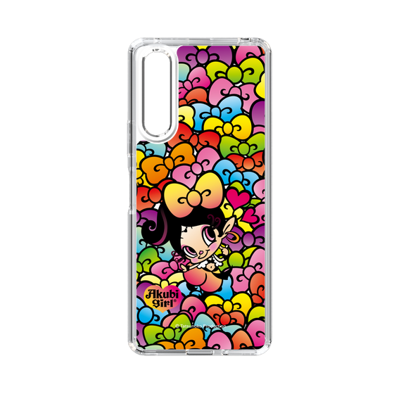 スリムプロテクションケース［ アクビガール - リボン ］