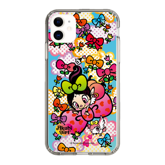 スリムプロテクションケース［ アクビガール - フラワーリボン ］