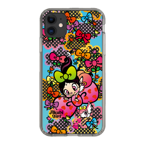 スリムプロテクションケース［ アクビガール - フラワーリボン ］