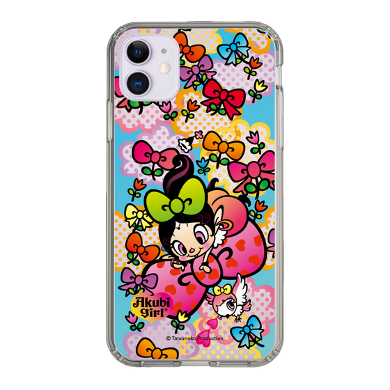 スリムプロテクションケース［ アクビガール - フラワーリボン ］