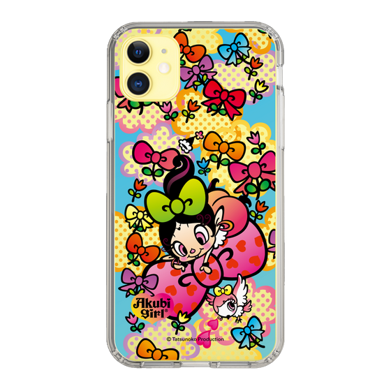 スリムプロテクションケース［ アクビガール - フラワーリボン ］