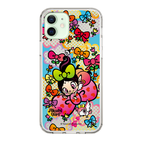 スリムプロテクションケース［ アクビガール - フラワーリボン ］