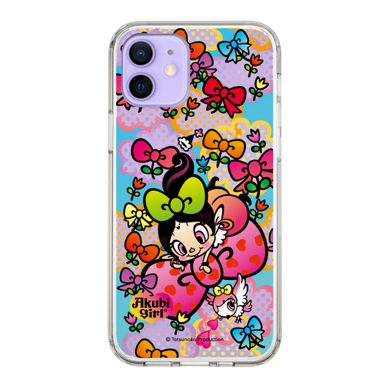 スリムプロテクションケース［ アクビガール - フラワーリボン ］