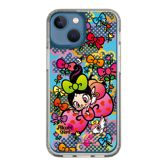 スリムプロテクションケース［ アクビガール - フラワーリボン ］