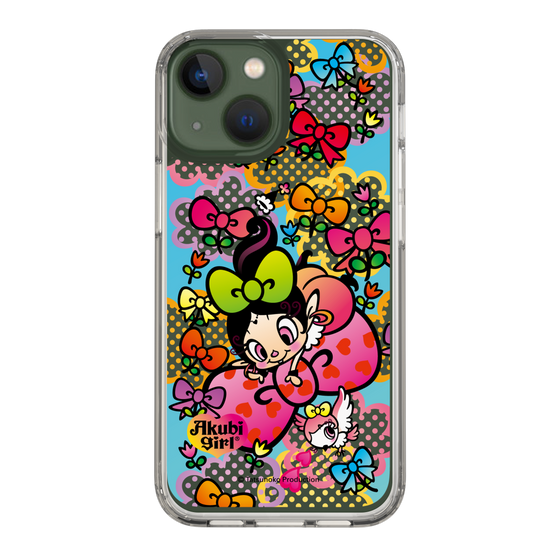 スリムプロテクションケース［ アクビガール - フラワーリボン ］