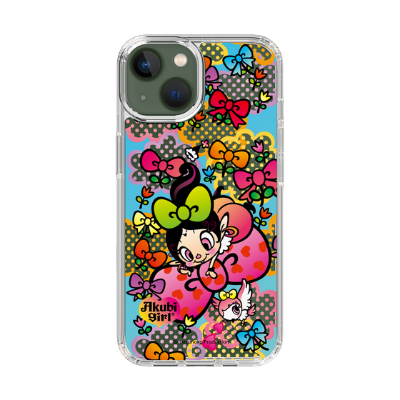 スリムプロテクションケース［ アクビガール - フラワーリボン ］