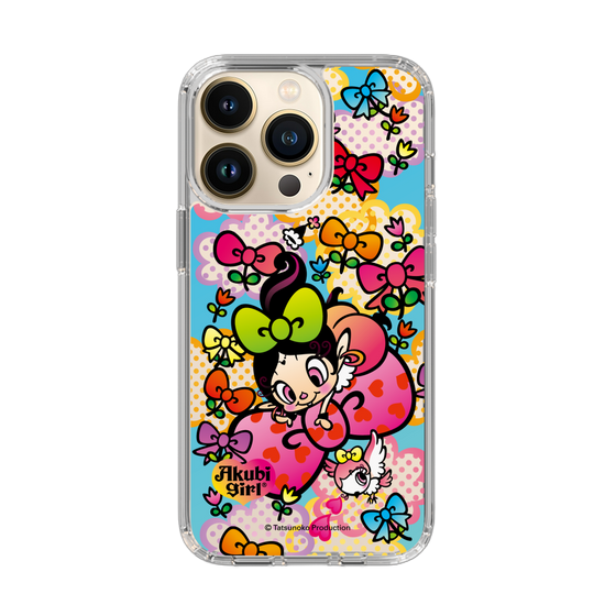 スリムプロテクションケース［ アクビガール - フラワーリボン ］
