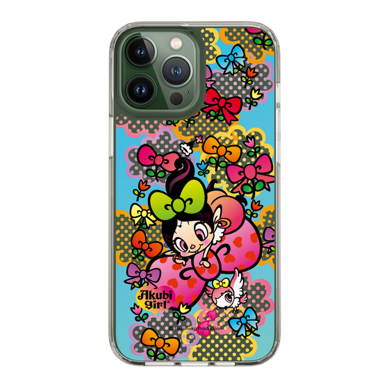 スリムプロテクションケース［ アクビガール - フラワーリボン ］