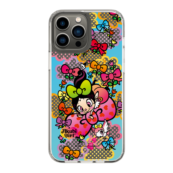 スリムプロテクションケース［ アクビガール - フラワーリボン ］