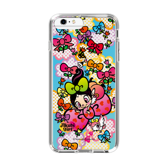 スリムプロテクションケース［ アクビガール - フラワーリボン ］