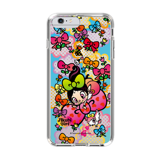 スリムプロテクションケース［ アクビガール - フラワーリボン ］