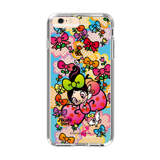 スリムプロテクションケース［ アクビガール - フラワーリボン ］