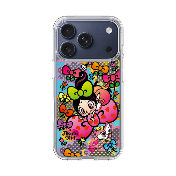 スリムプロテクションケース［ アクビガール - フラワーリボン ］