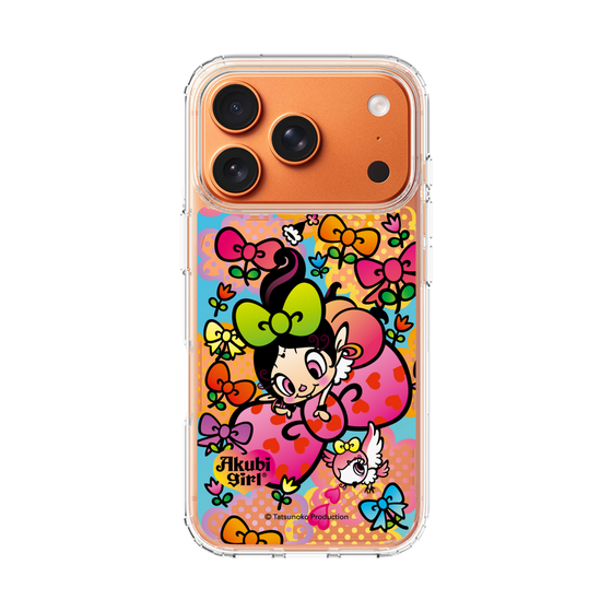 スリムプロテクションケース［ アクビガール - フラワーリボン ］