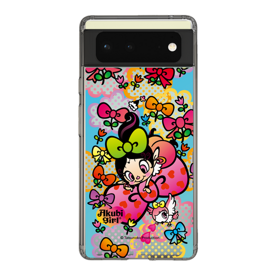 スリムプロテクションケース［ アクビガール - フラワーリボン ］