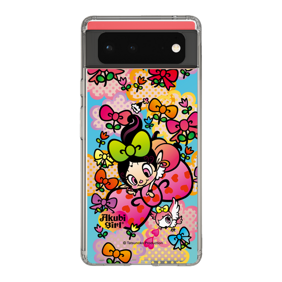 スリムプロテクションケース［ アクビガール - フラワーリボン ］