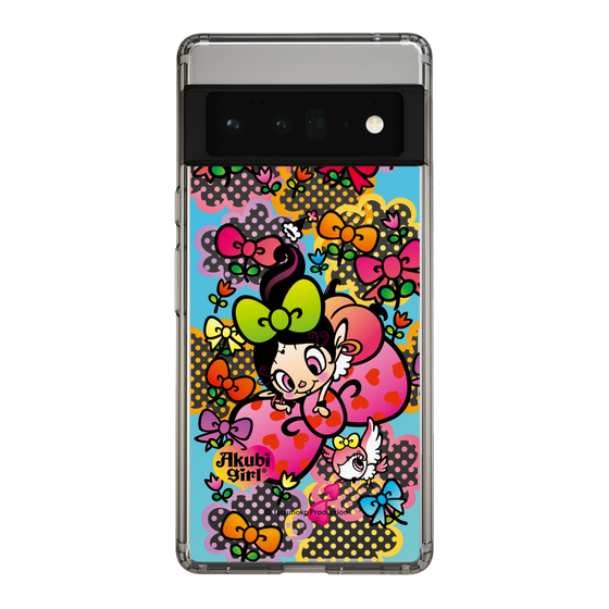 スリムプロテクションケース［ アクビガール - フラワーリボン ］